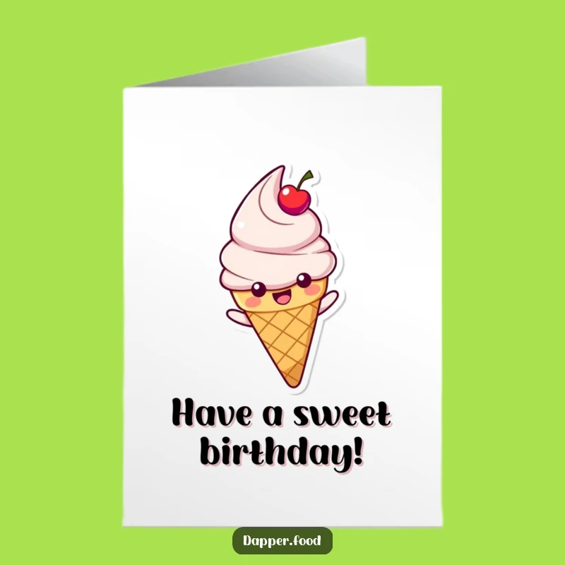 Free Printable Birthday Card: Sliding Ice Cream Cone Funny Downloadable Gift