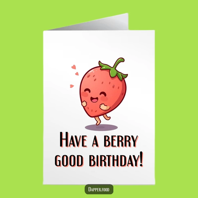 Free Printable Birthday Card: Strawberry Bounces with Joy!