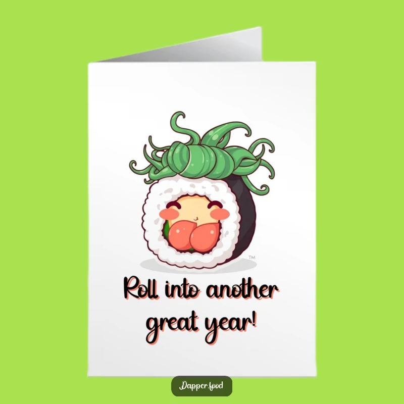 Free Printable Birthday Sushi Card: Funny Downloadable Gift! Spinning Delight Design