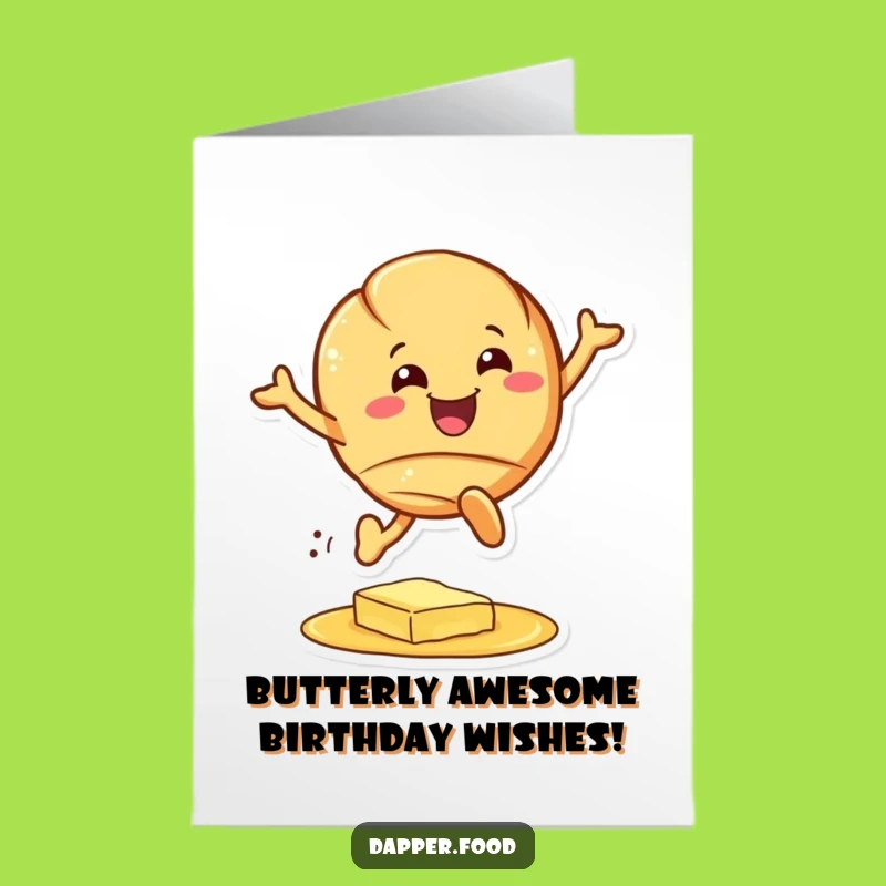 Free Printable Croissant Birthday Card: Funny Leaping Pastry Downloadable Gift!