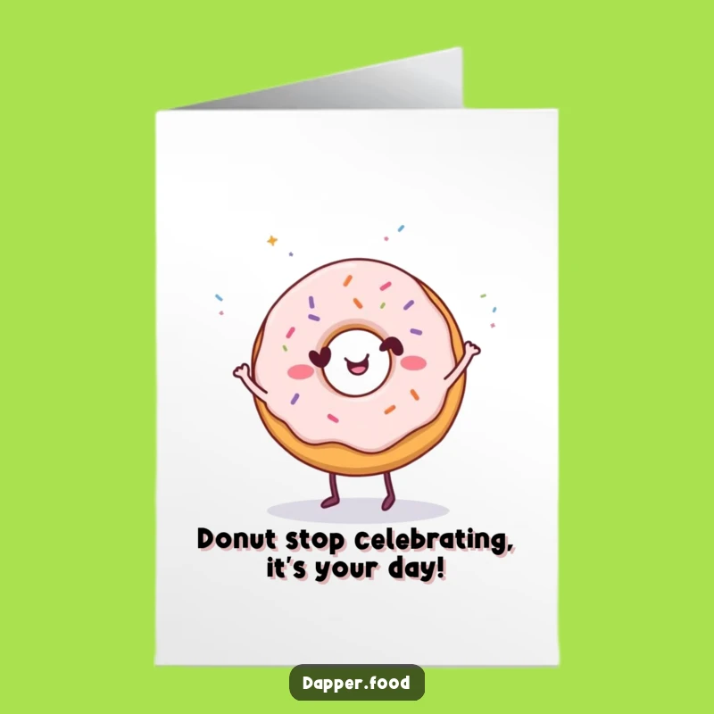 Free Printable Donut Dance Birthday Card Funny Downloadable Gift DIY