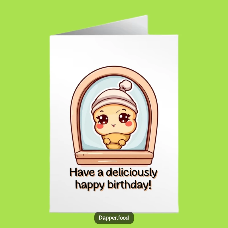 Free Printable Funny Croissant Birthday Card - Peek-a-Boo Fun Downloadable Treat