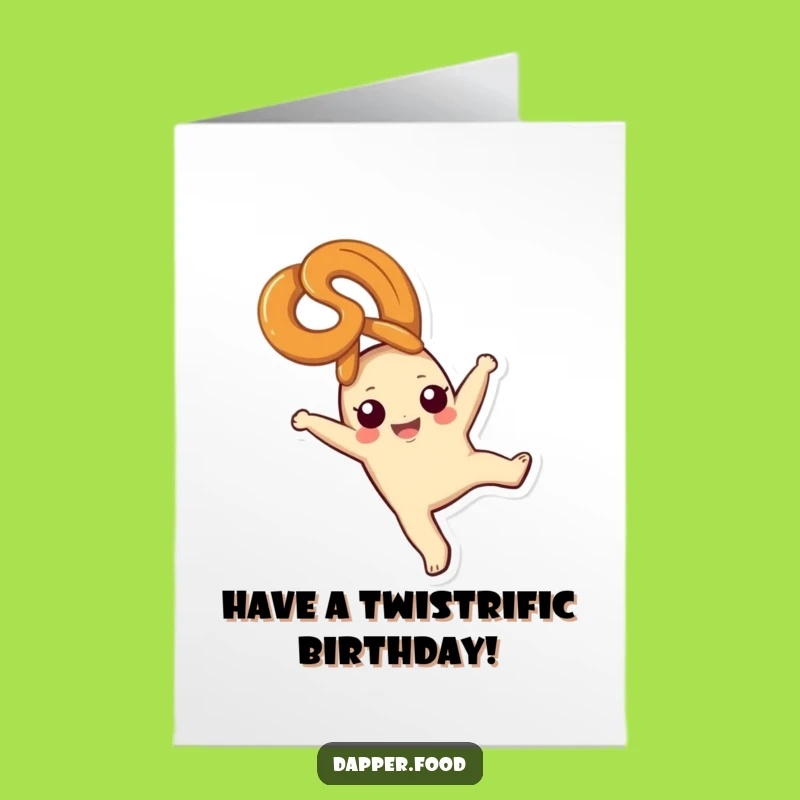 Free Printable Pretzel Birthday Card: Funny Cartwheel Treat Downloadable Gift!