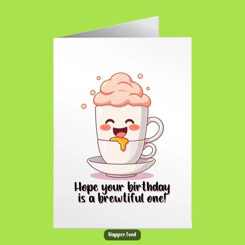 Free Printable Birthday Card: Funny Coffee Mug Spill, Hilarious Downloadable Gift