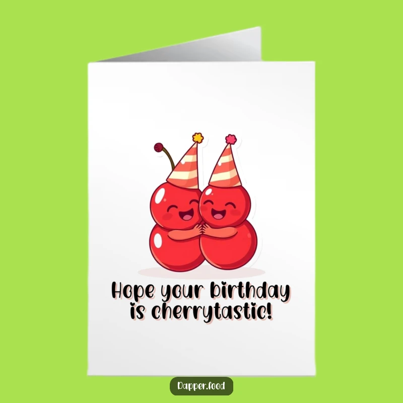 Free Printable Cherry Birthday Card: Funny Party Fruit Downloadable Gift!