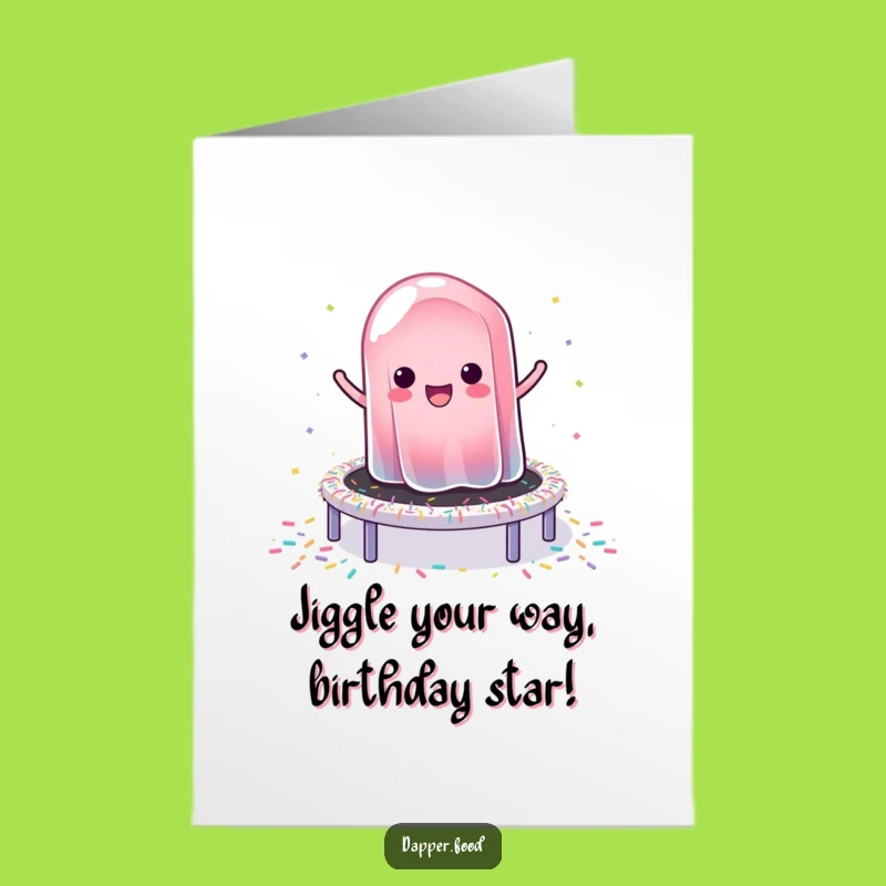 Free Printable Jelly Birthday Card: Funny Bouncing Jelly & Sprinkles Downloadable Greeting