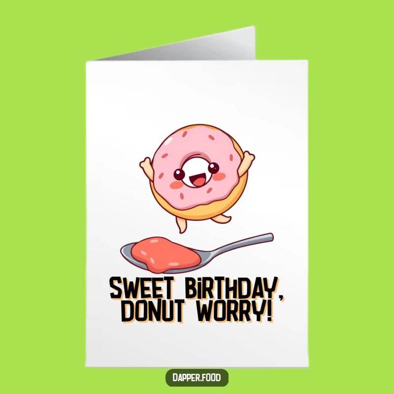Free Printable Funny Birthday Card: Donut Jam Leap Adventure DIY Gift