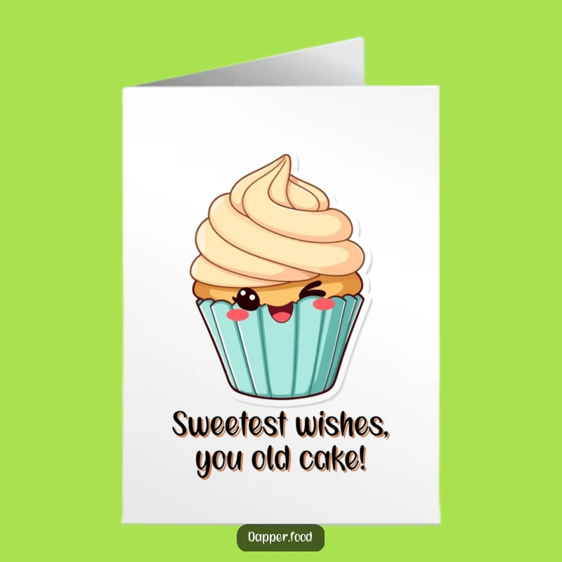 Free Printable Cheeky Cupcake Birthday Card: Funny Winking Dessert Downloadable Gift