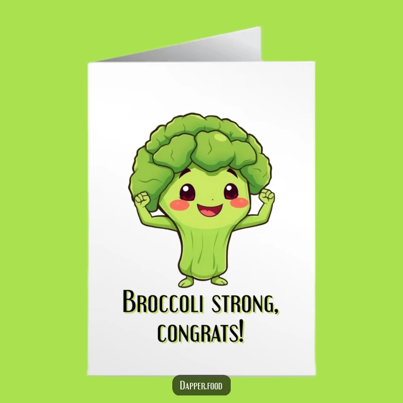 Free Printable Broccoli Congrats Card: Funny Strong Veggie Downloadable Gift