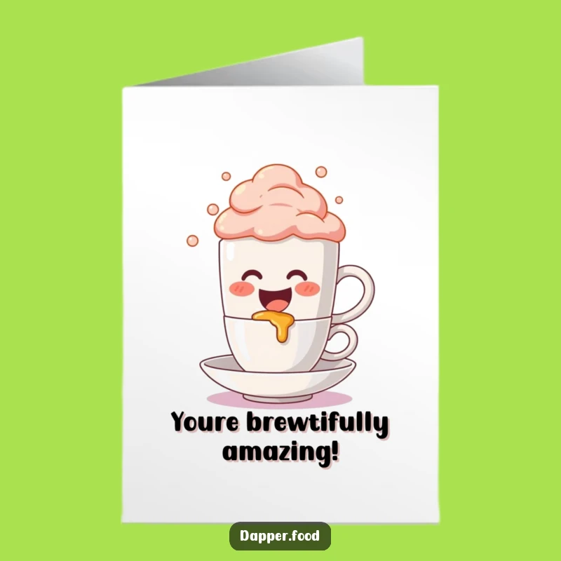 Free Printable Congrats Card: Funny Coffee Mug Spill, Hilarious Downloadable for Joy