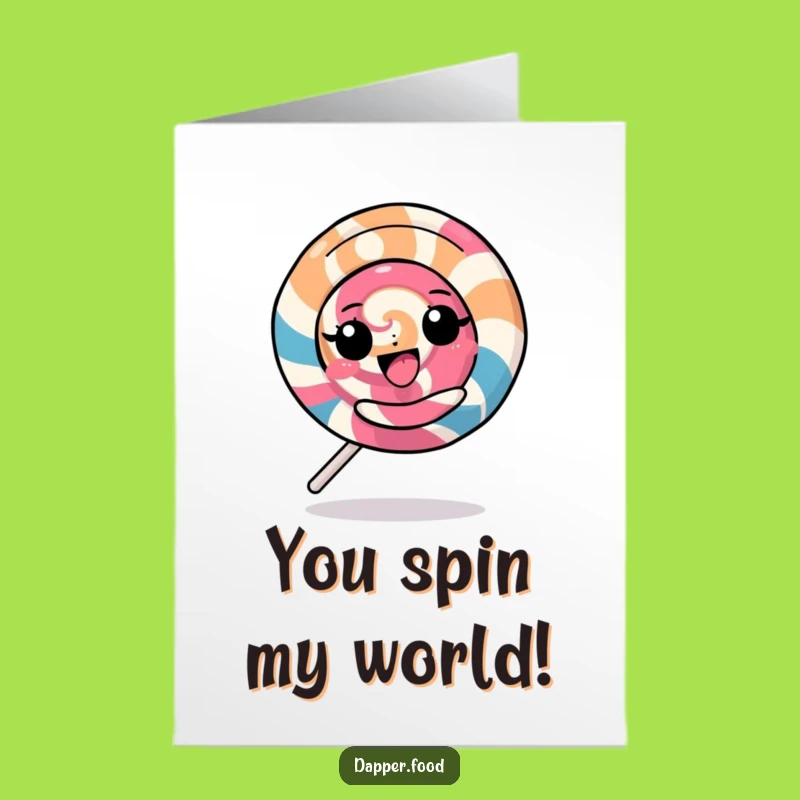 Free Printable Congrats Card: Joyful Kawaii Lollipop Spin