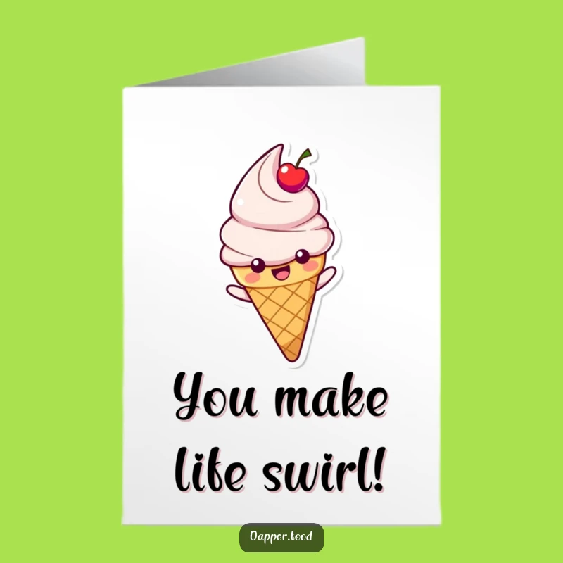 Free Printable Congrats Card: Sliding Ice Cream Cone Funny Downloadable Gift