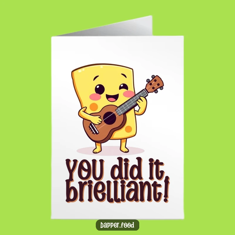 Free Printable Congrats Cheese Ukulele Card Funny Downloadable Gift DIY