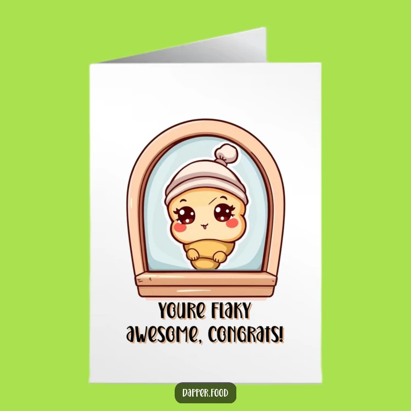 Free Printable Croissant Congratulations Card - Peek-a-Boo Success Downloadable Treat