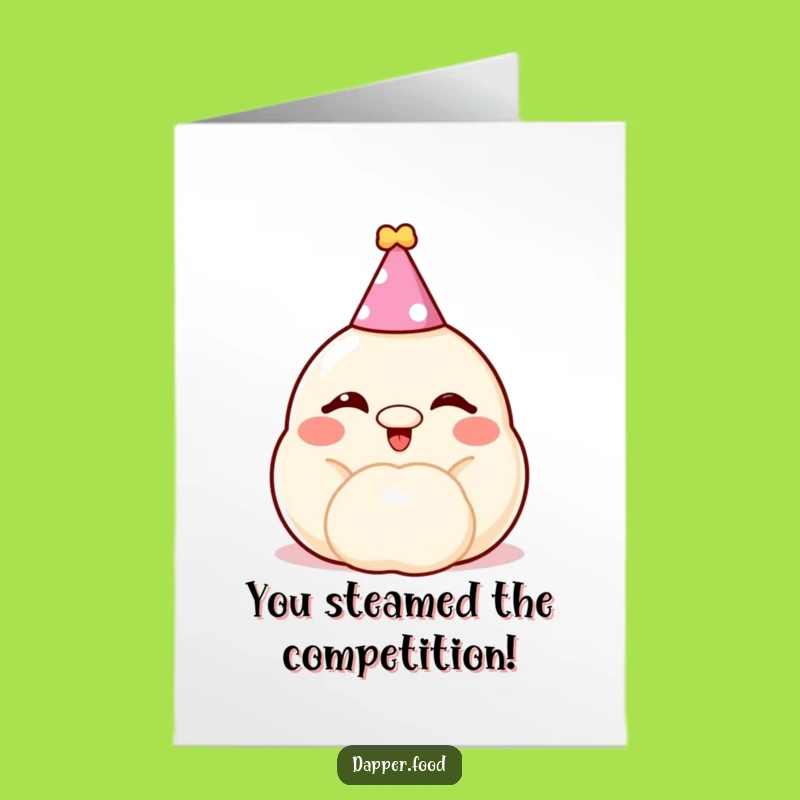 Free Printable Dumpling Congrats Card: Wink Your Way to Success, Funny Downloadable Gift!