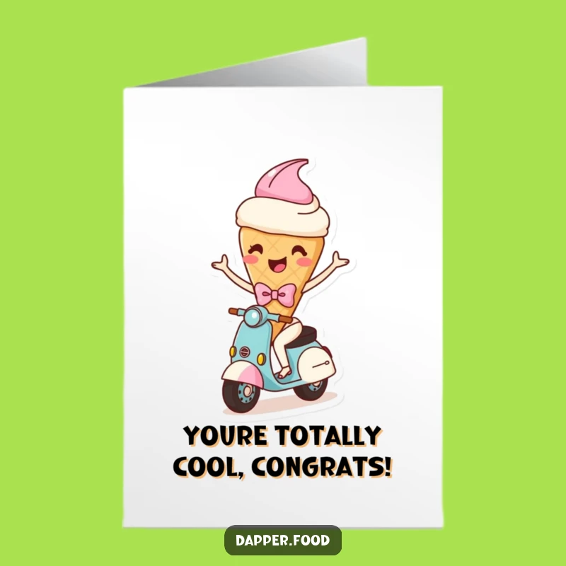 Free Printable Funny Congrats Card: Ice Cream Scooter Ride - Hilarious Downloadable Gift!