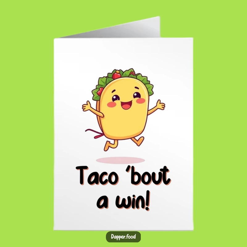 Free Printable Funny Taco Congratulations Card - Joyful Jumping Shell, DIY Downloadable Greeting!