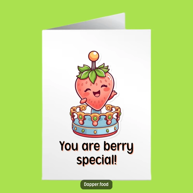 Free Printable Strawberry Congrats Card: Funny Merry-Go-Round Downloadable Gift