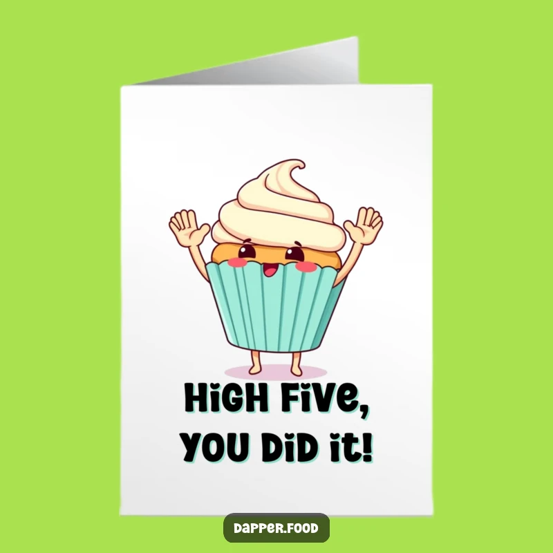 Free Printable Cupcake Congrats Card: Funny High-Five Downloadable Gift