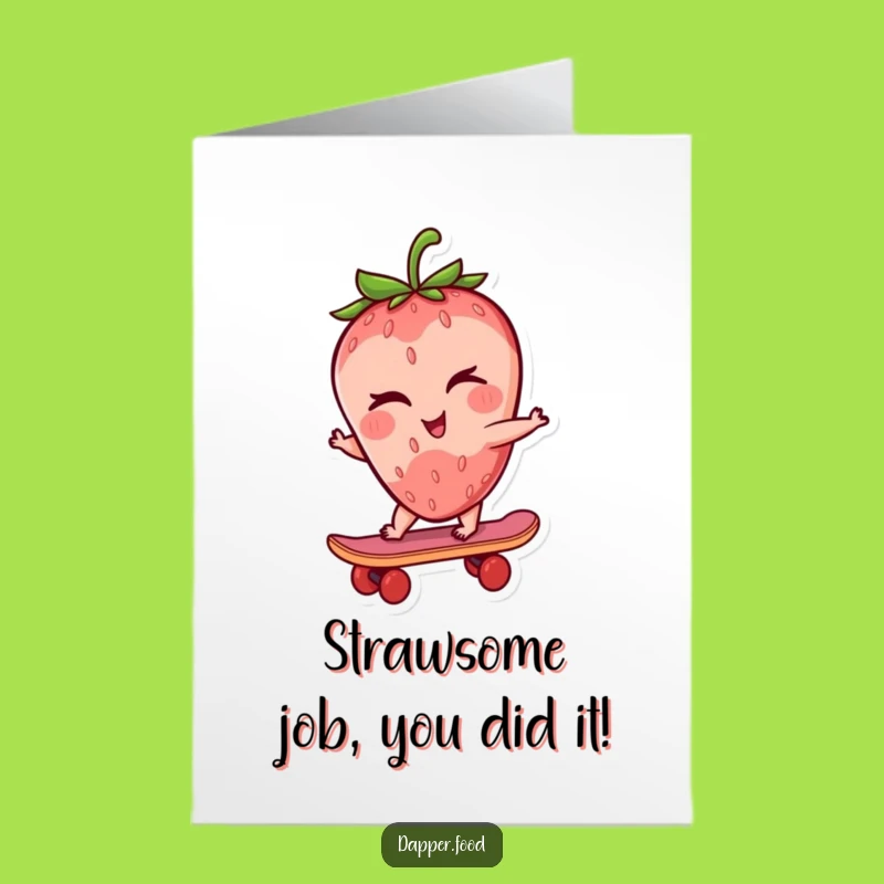 Free Printable Funny Strawberry Congratulations Card - Winking Skater, DIY Downloadable Greeting!