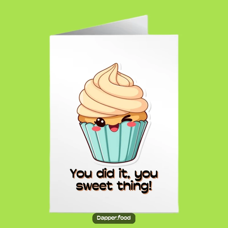 Free Printable Winking Cupcake Congratulations Card: Hilarious Dessert Downloadable Gift