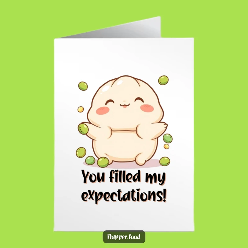 Free Printable Congrats Card: Dumpling Juggling Peas Funny Downloadable Gift