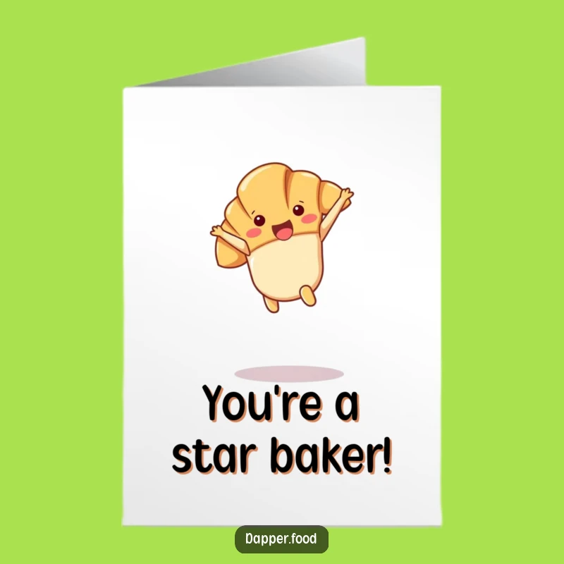 Free Printable Congrats Card: Croissant Tumbles to Victory!