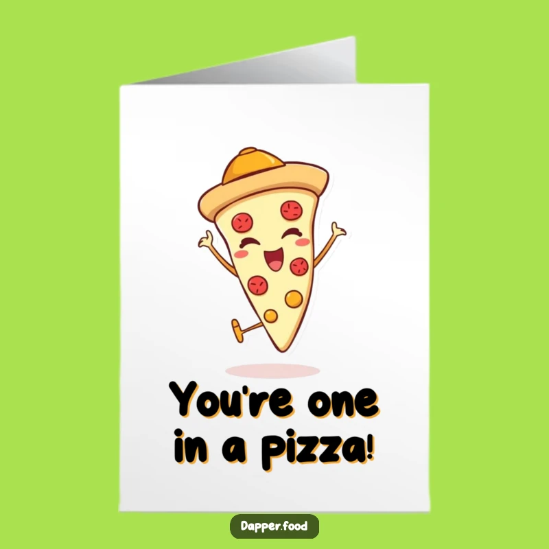 Free Printable Congrats Pizza Card: Funny Winking Slice Downloadable Gift