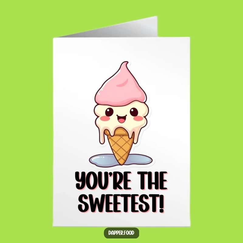 Free Printable Congrats Card: Melting Ice Cream of Joy, Humorous Downloadable Gift