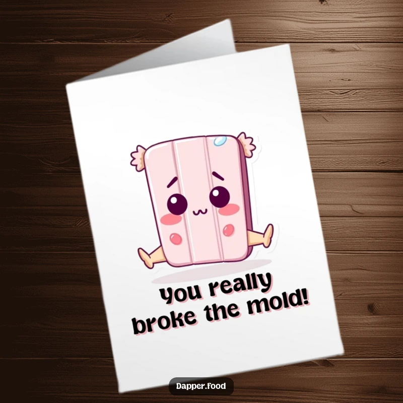 Funny Free Printable Congrats Card: A candy bar character looking shocked while executing a surprisingly perfect split.