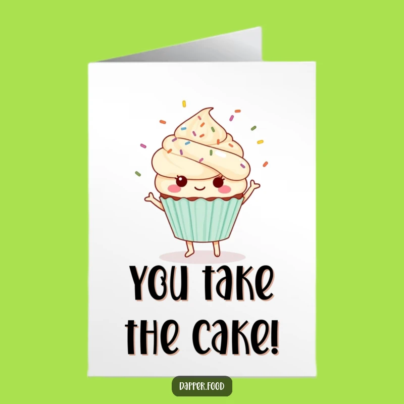 Free Printable Congrats Card: Dancing Cupcake Celebration, Humorous Downloadable Gift