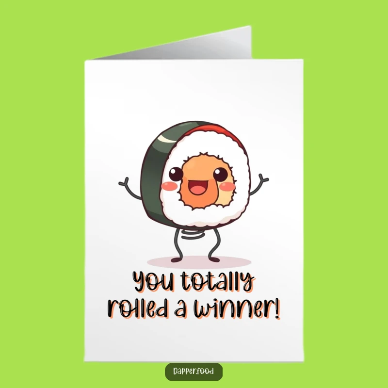 Free Printable Congrats Card: Bouncing Sushi Success Funny Downloadable Gift