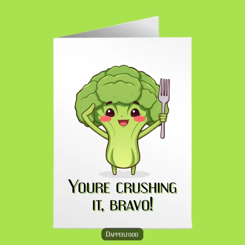 Free Printable Broccoli Congratulations Card - Salute Your Success Downloadable