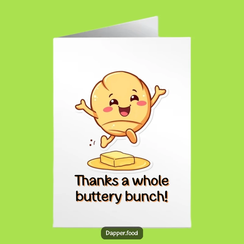 Free Printable Croissant Thank You Card: Funny Leaping Pastry Thank You Download!