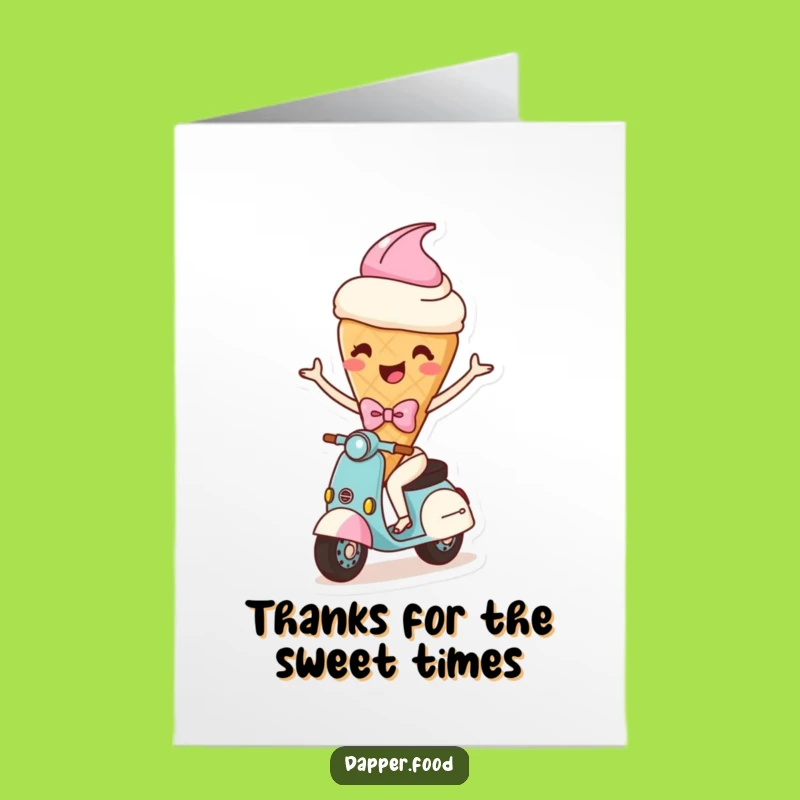 Free Printable Funny Thank You Card: Ice Cream Scooter Ride - Hilarious Downloadable Gift!