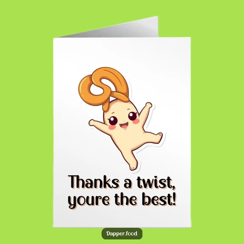 Free Printable Pretzel Thank You Card: Funny Cartwheel Snack Thank You Download!