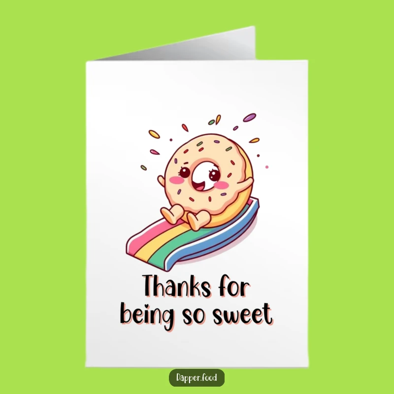 Free Printable Thank You Card: Donut Rainbow Slide, Funny Downloadable Appreciation