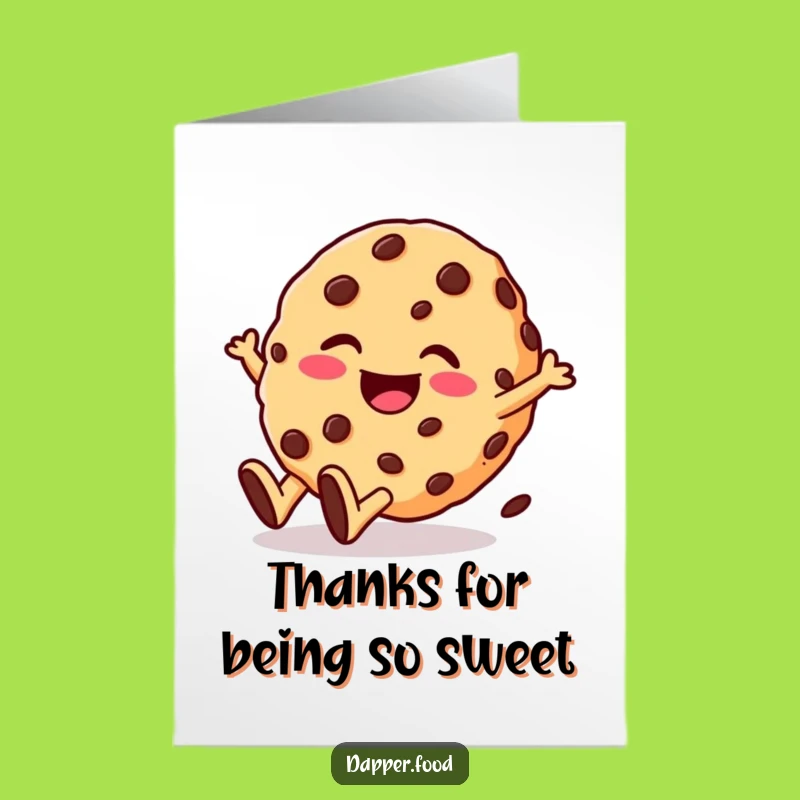 Free Printable Thank You Card: Giggling Cookie Roll - Print at Home Humorous Gift