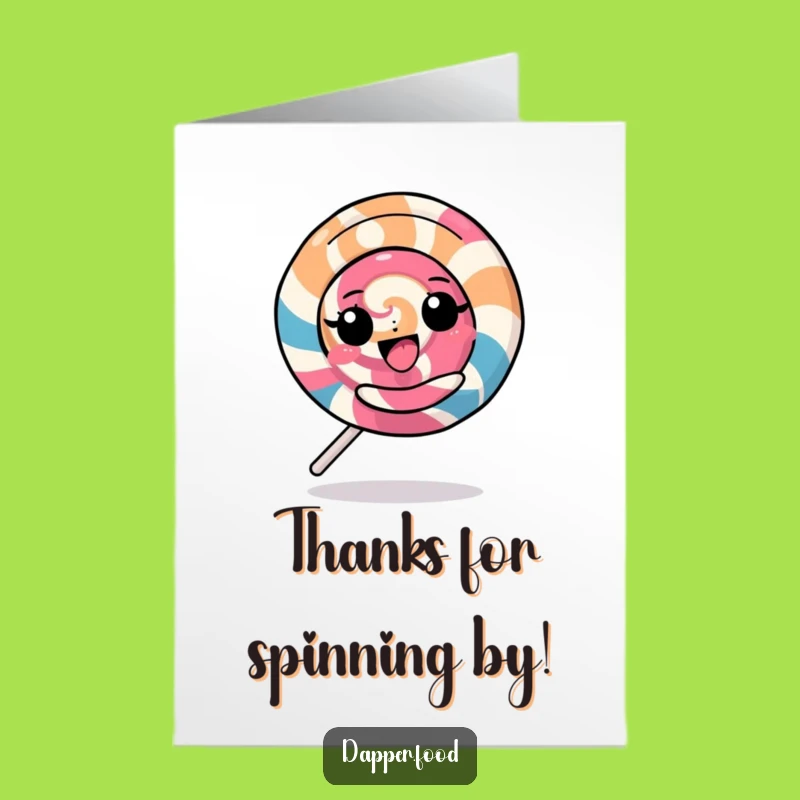 Free Printable Thank You Card: Whimsical Kawaii Lollipop Spin