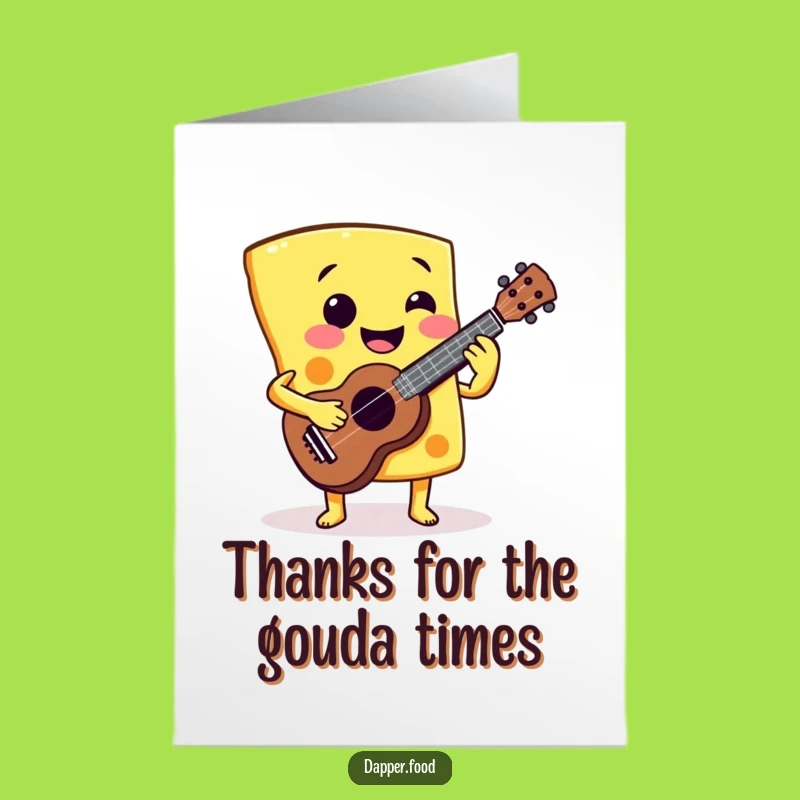 Free Printable Thank You Cheese Ukulele Card Funny Downloadable Gift DIY