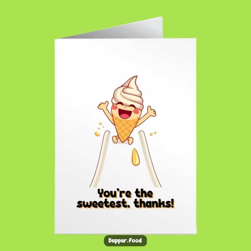 Free Printable Thank You Ice Cream Cone Sliding Card - Funny Downloadable Gratitude