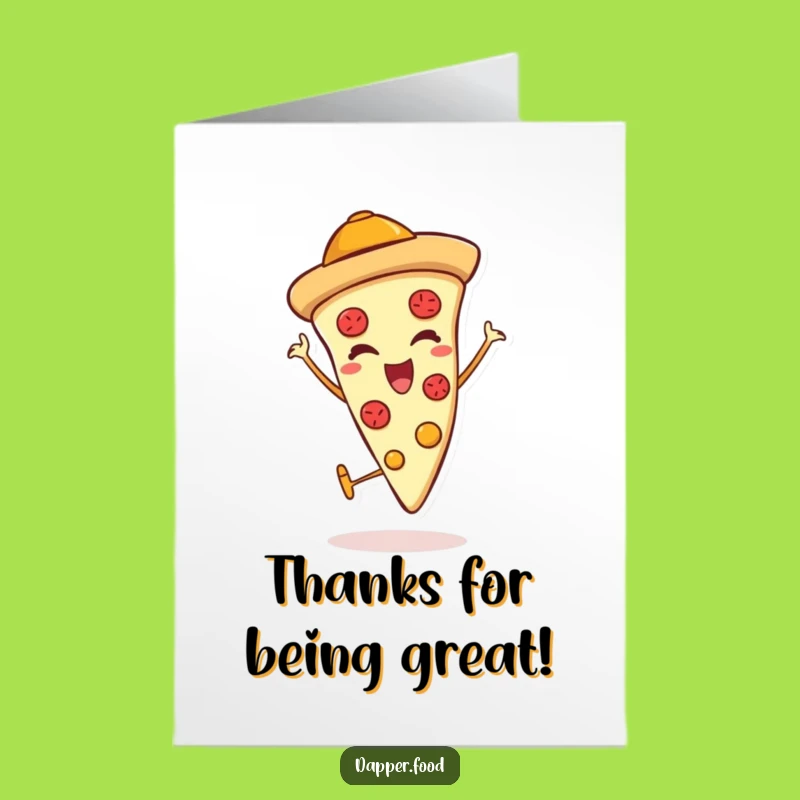 Free Printable Thank You Pizza Card: Funny Winking Slice Downloadable Gift