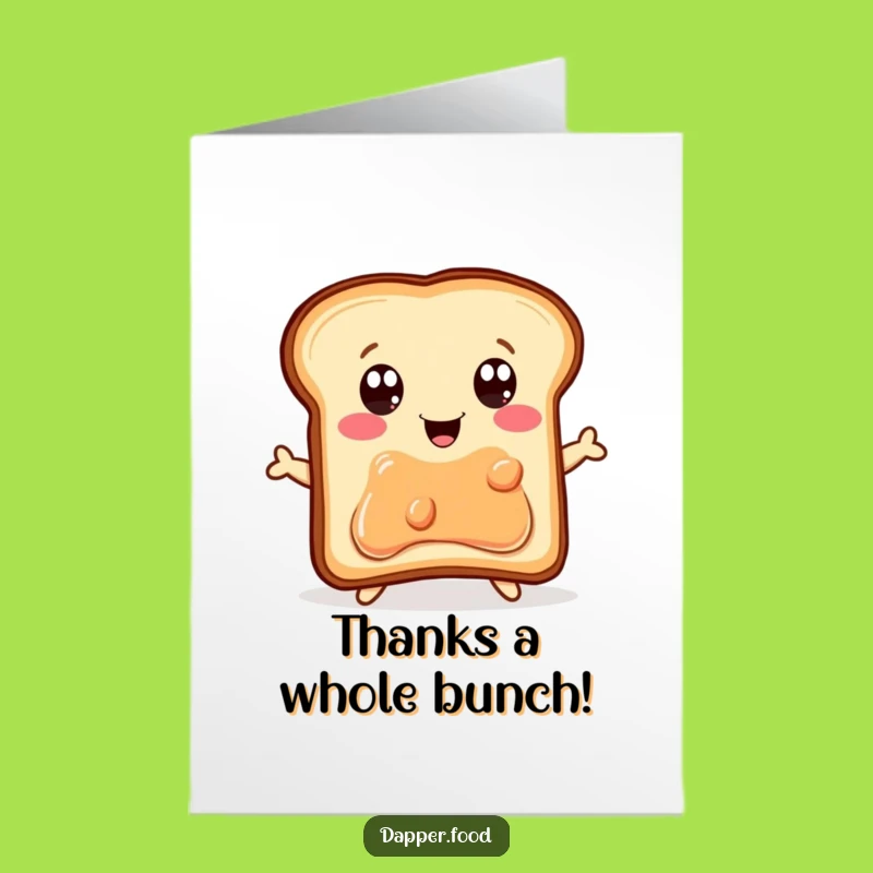 Free Printable Thank You Toast Jumping for Jelly Jar Card - Funny Downloadable