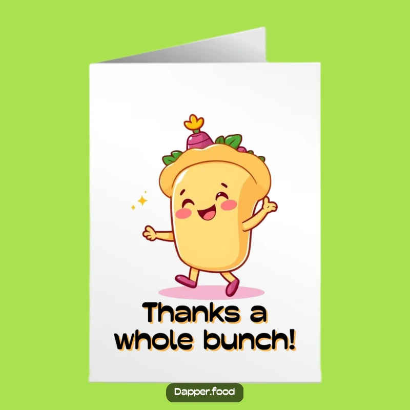 Free Printable Thank You Taco Card: Funny Dancing Fiesta Downloadable Gift