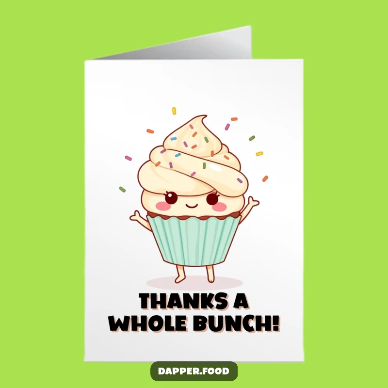 Free Printable Thank You Card: Dancing Cupcake Sprinkles, Funny Downloadable Gift