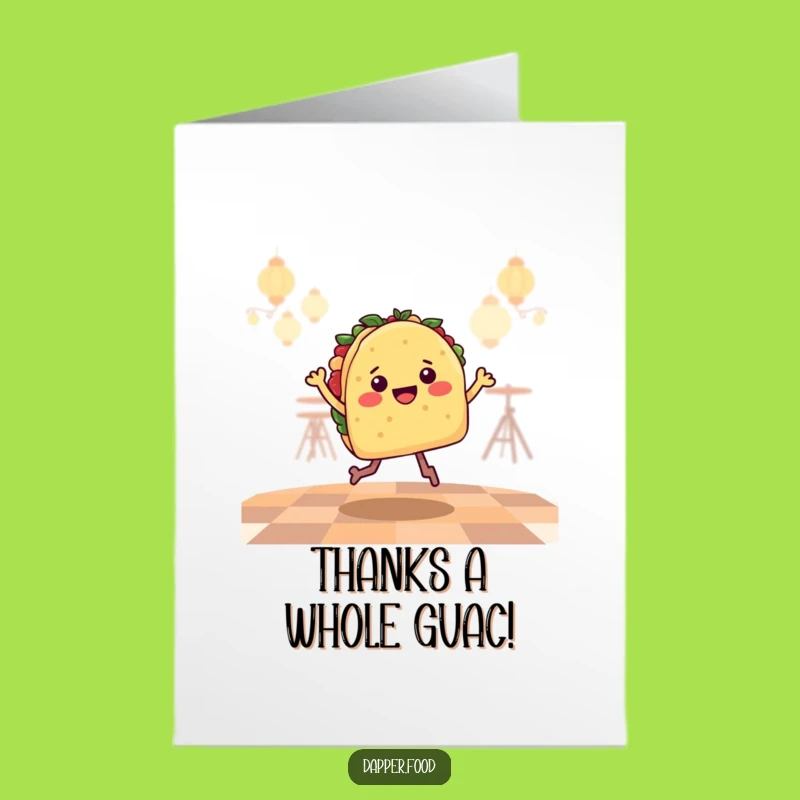 Free Printable Taco Thank You Card: Funny Fiesta Dance Downloadable Gift