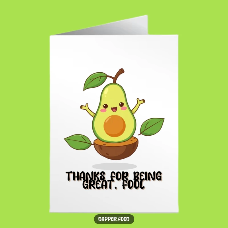 Free Printable Avocado Thank You Card: Funny Pirouetting Avocado Downloadable