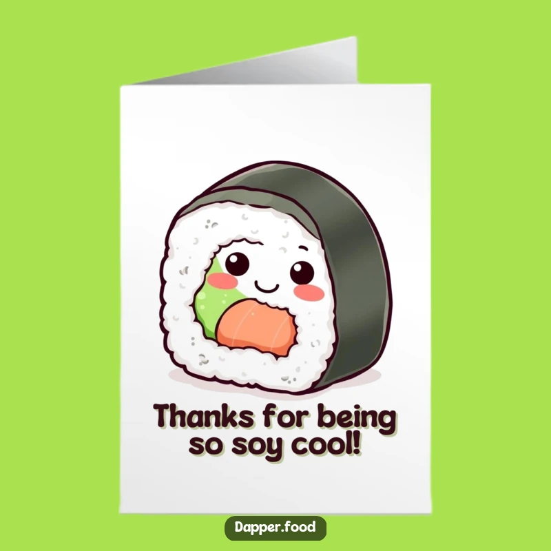 Free Printable Sushi Roll Thank You Card: A Funny Downloadable Gift for Your Gratitude