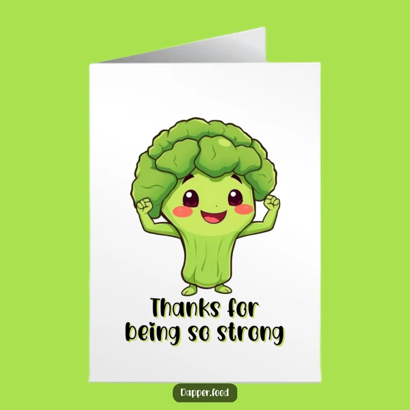 Free Printable Broccoli Thank You Card: Funny Strong Veggie Downloadable Gift