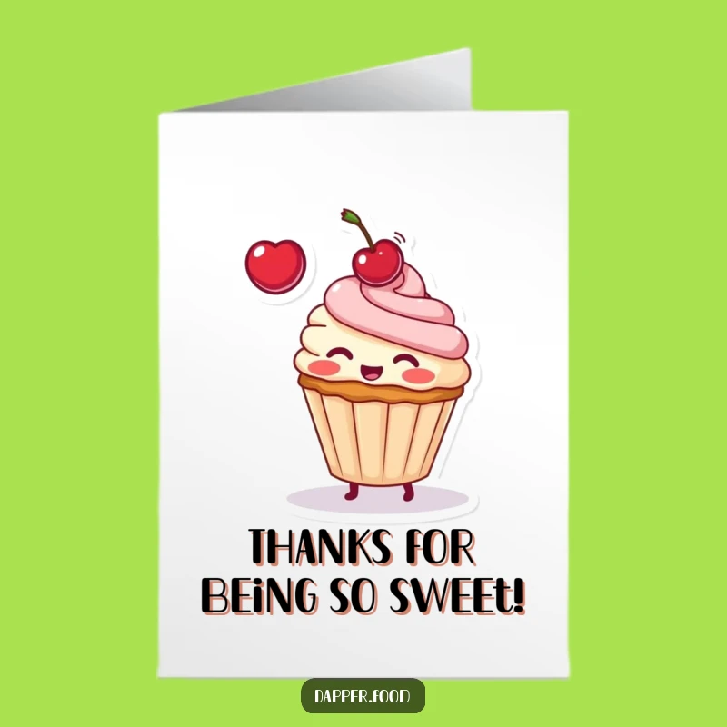 Free Printable Thank You Card: Adorable Cupcake Toss, Sweet Way to Say Thanks, Downloadable
